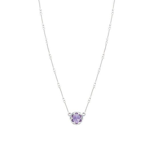 Station Link Necklace featuring Amethyst