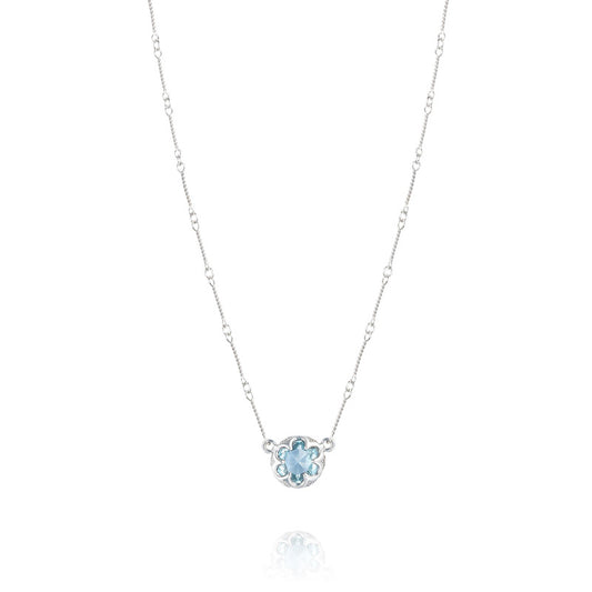 Station Link Necklace featuring Sky Blue Topaz