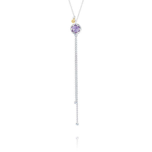 Petite Lariat Necklace featuring Amethyst