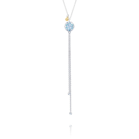 Petite Lariat Necklace featuring Sky Blue Topaz