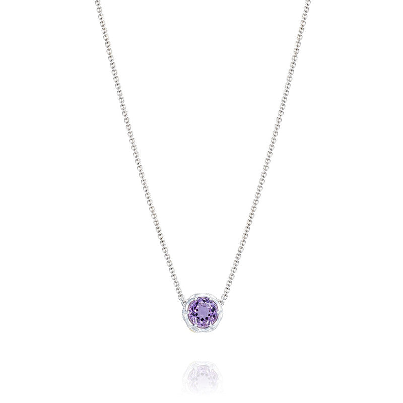 Crescent Station Necklace featuring Amethyst