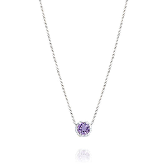 Crescent Station Necklace featuring Amethyst