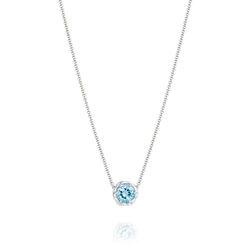 Crescent Station Necklace featuring Sky Blue Topaz