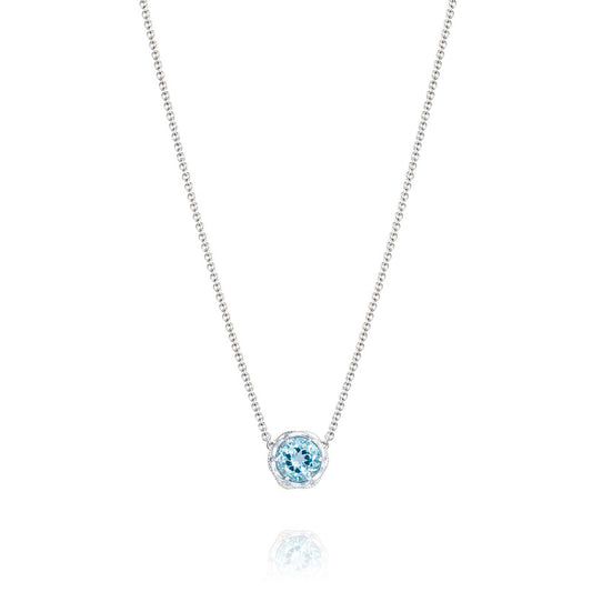 Crescent Station Necklace featuring Sky Blue Topaz