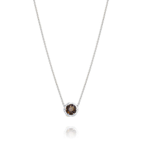 Crescent Station Necklace featuring Cognac Quartz