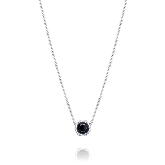 Crescent Station Necklace featuring Onyx