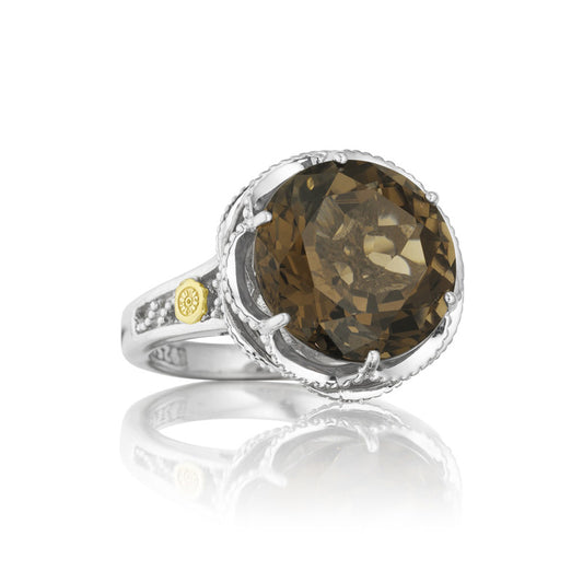 Crescent Gem Ring featuring Smokey Quartz