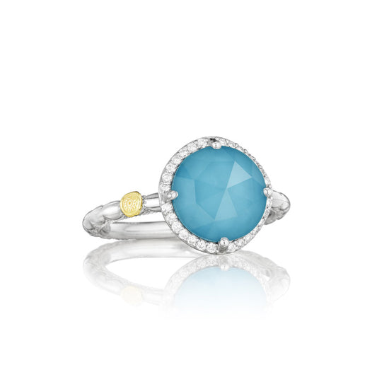 Pav&eacute; Simply Gem Ring featuring Neo-Turquoise