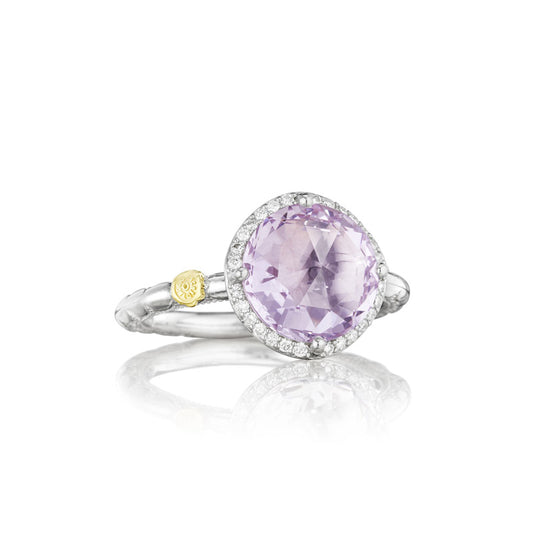 Pav&eacute; Simply Gem Ring featuring Rose Amethyst