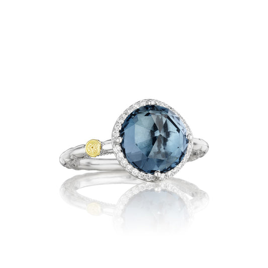 Pav&eacute; Simply Gem Ring featuring London Blue Topaz