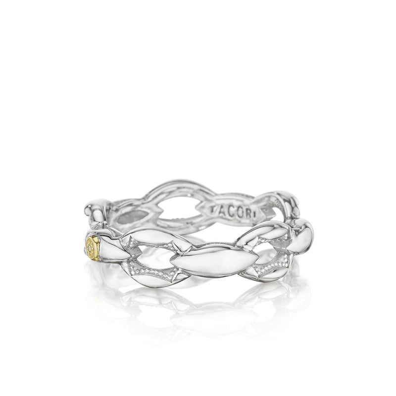 Crescent Links Ring in Silver