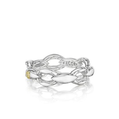 Crescent Links Ring in Silver