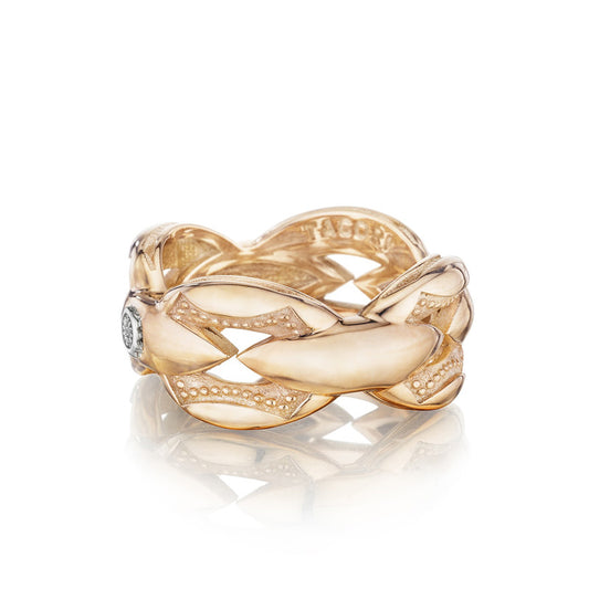 Bold Crescent Links Ring in Rose Gold