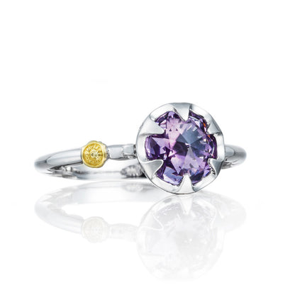 Petite Crescent Bezel Ring featuring Amethyst