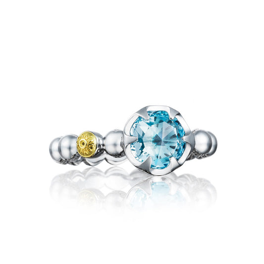 Beaded Bezel Ring featuring Sky Blue Topaz
