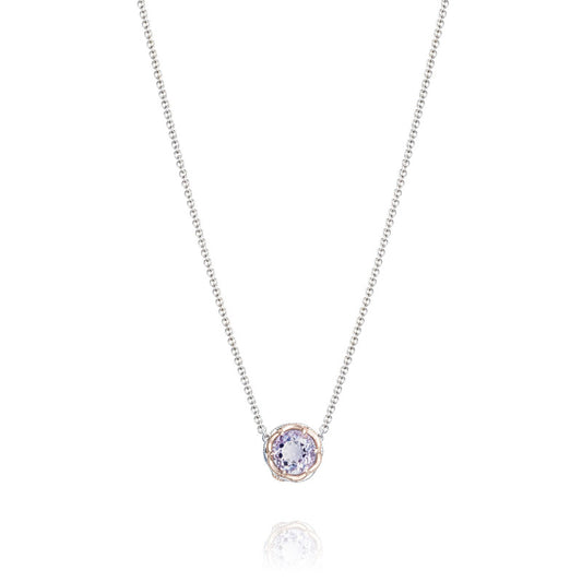 Crescent Station Necklace featuring Rose Amethyst sn204p13