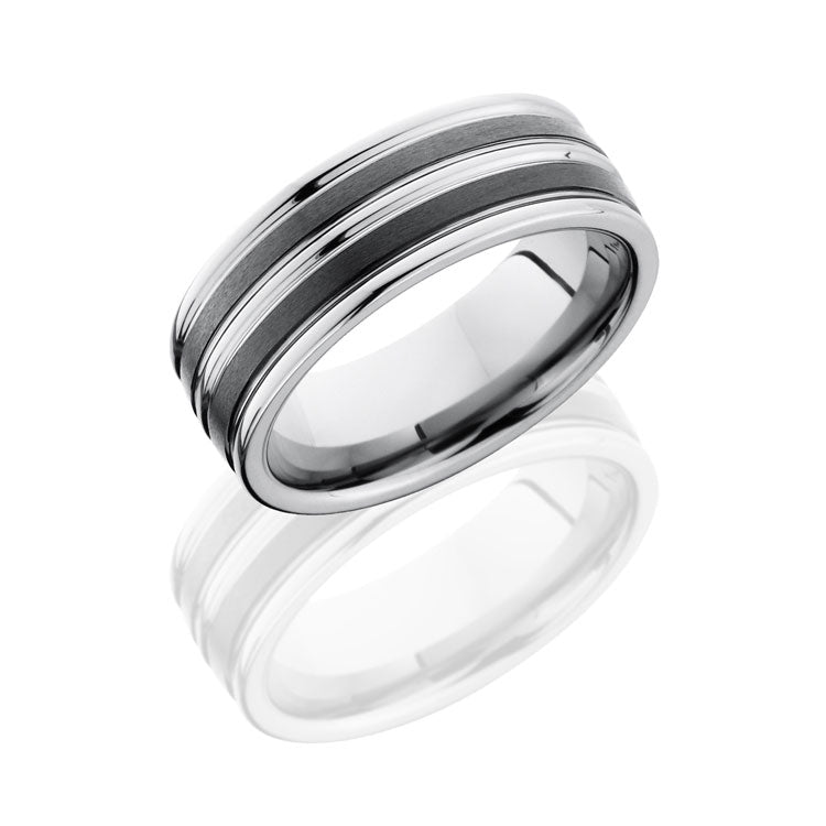 Lashbrook Ceramic And Tungsten 8mm Flat Band TCR8347