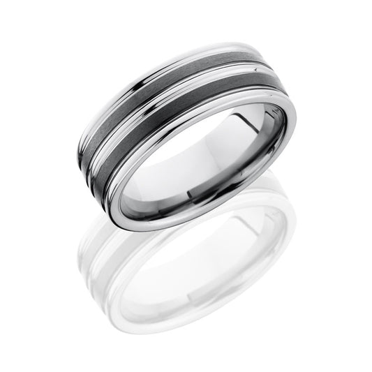 Lashbrook Ceramic And Tungsten 8mm Flat Band TCR8347