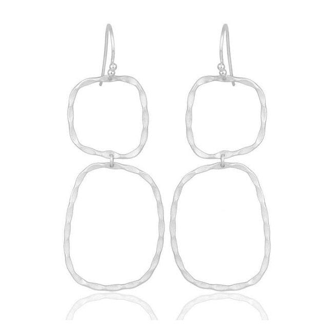 The Bowery Double Drop Earrings In Reclaimed Sterling Silver