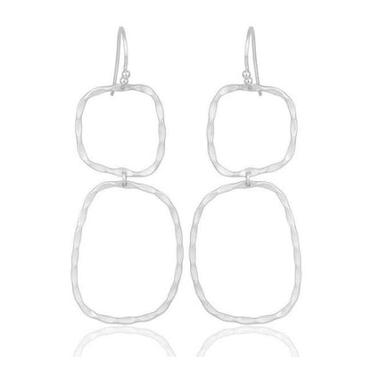 The Bowery Double Drop Earrings In Reclaimed Sterling Silver