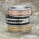 8MM White Tungsten Carbide Ring - White Diamonds 14K Yellow Gold Insert with Round Edge
