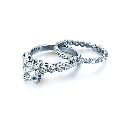 Verragio Bar Set Round Brilliant Diamond Engagement Ring