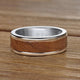 8MM White Tungsten Carbide Ring - Wood Insert with Round Edge