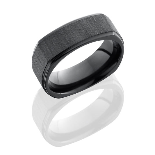 Lashbrook Zirconium 8mm Flat, Square Band Z8FGESQ