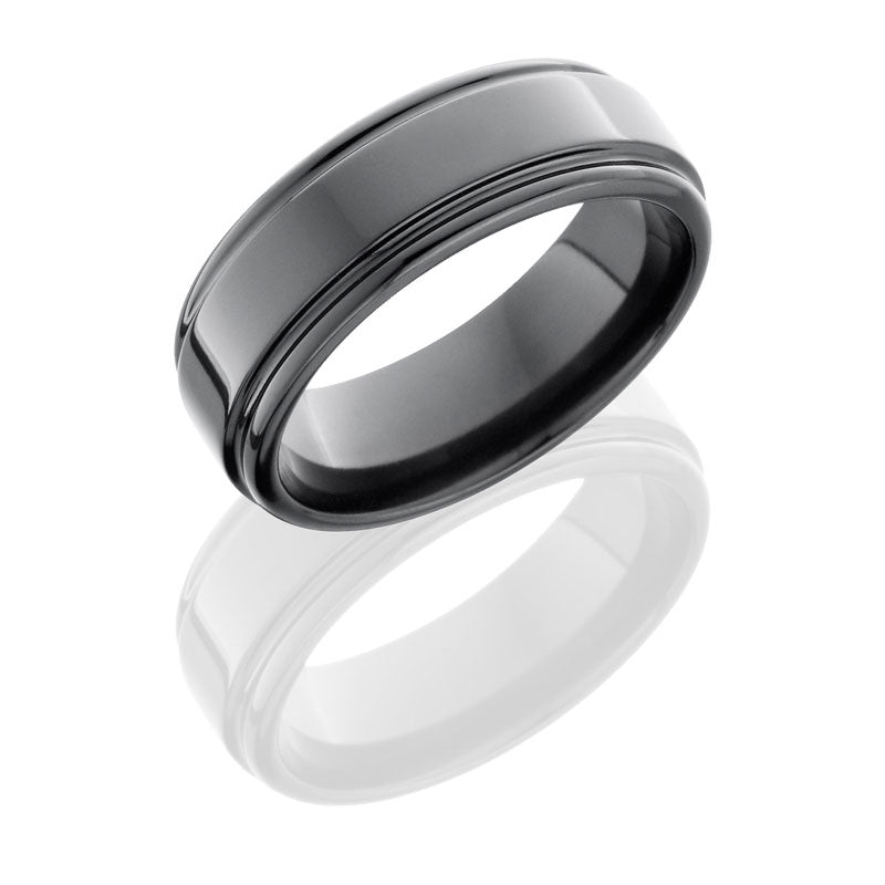 Lashbrook Zirconium 8mm Flat Band With Rounded Edges Z8REF