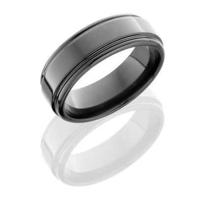 Lashbrook Zirconium 8mm Flat Band With Rounded Edges Z8REF