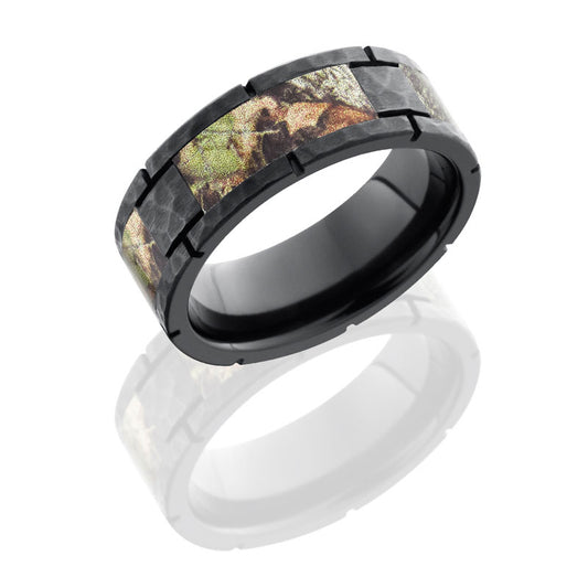 Lashbrook Zirconium 8mm Flat Segmented Band With Mossyoak Camo ZCAMO8F4SEG/MOSSYOAK