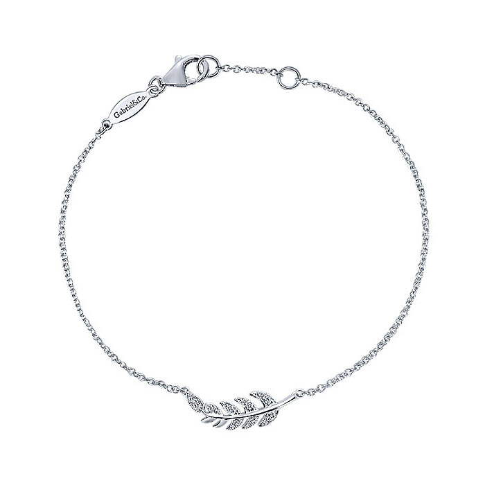 14k White Gold Diamond Chain Bracelet