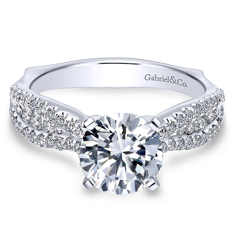 【R&B】Diamond D - Straight Up 14K White Gold Diamond Straight 14K White Gold Engagement Ring