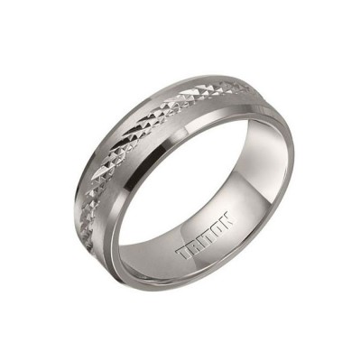 Triton 7mm Titanium Flat Brush Finish Bright Polished Bevel Edge Comfort Fit Band 11-01-3302