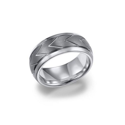 Triton 8mm White Tungsten Carbide Domed Comfort Fit Band 11-01-4124