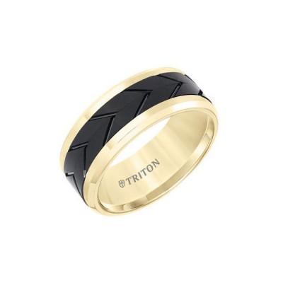 Triton Tungsten Carbide Comfort Fit Two Tone Men'S Band 11-5980-G