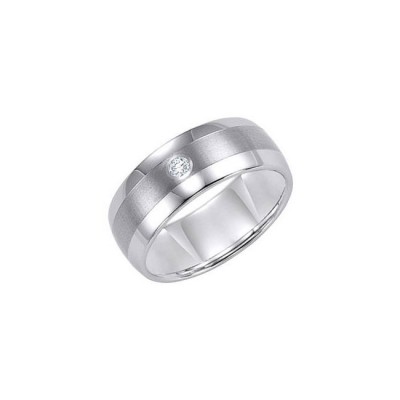 Triton 9mm Black Tungsten Carbide Domed Diamond Comfort Fit Band 21-2211