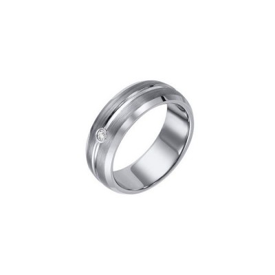 Triton 8mm White Tungsten Carbide Bevel Edge Band 22-2942