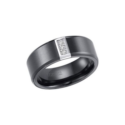 Triton 8mm Black Titanium Bevel Edge Comfort Fit Band 22-2945
