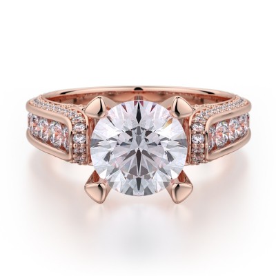 MICHAEL M 18k Rose Gold Engagement Ring R399-2-18R