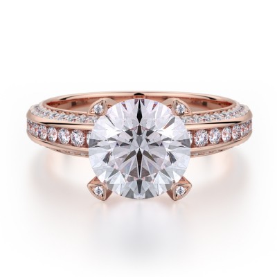 MICHAEL M 18k Rose Gold Engagement Ring R457-2-18R