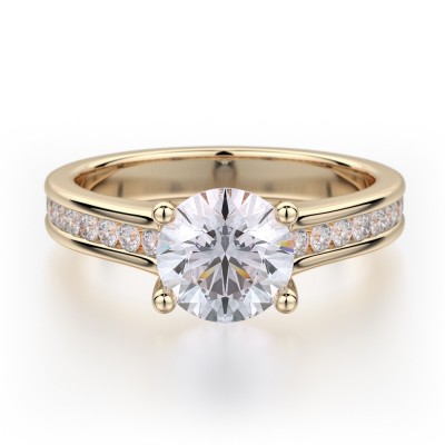MICHAEL M 18k Yellow Gold Engagement Ring R461-1-18Y