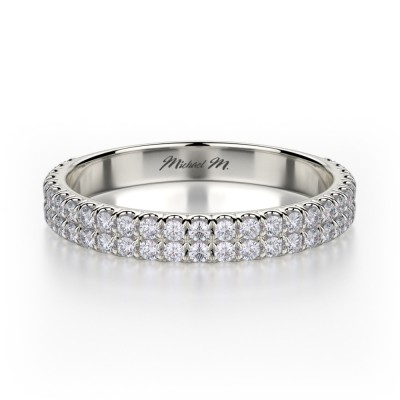MICHAEL M 18k White Gold Wedding Band R483B-18W