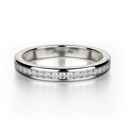 MICHAEL M 18k White Gold Wedding Band R461SB-18W