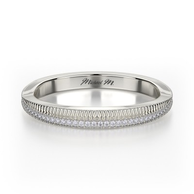 MICHAEL M 18k White Gold Wedding Band R575B-18W