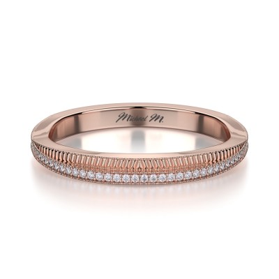 MICHAEL M 18k Rose Gold Wedding Band R575B-18R