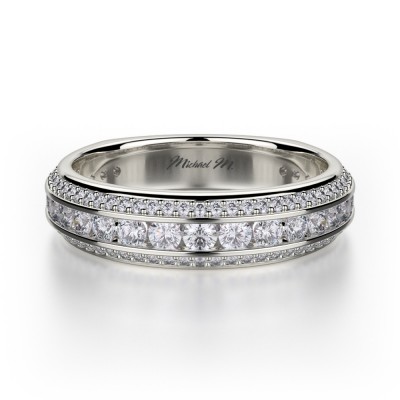 MICHAEL M 18k White Gold Wedding Band R656B-18W