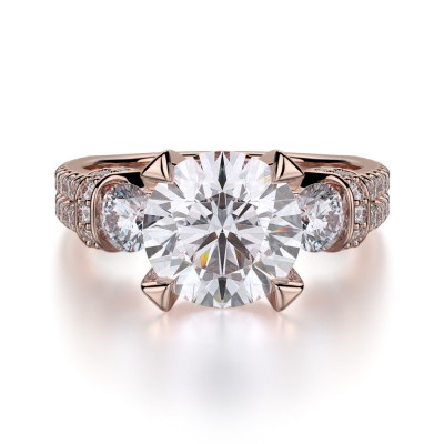 MICHAEL M 18k Rose Gold Engagement Ring R475-2-18R