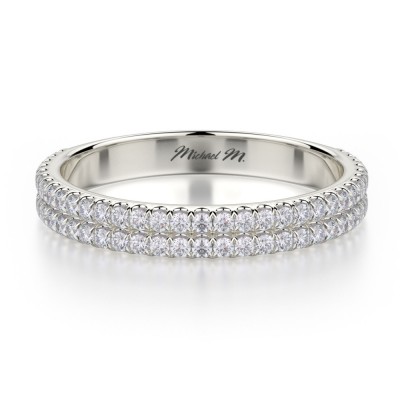 MICHAEL M 18k White Gold Wedding Band R688B-18W