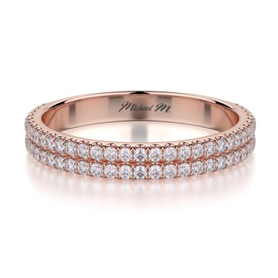 MICHAEL M 18k Rose Gold Wedding Band R688B-18R